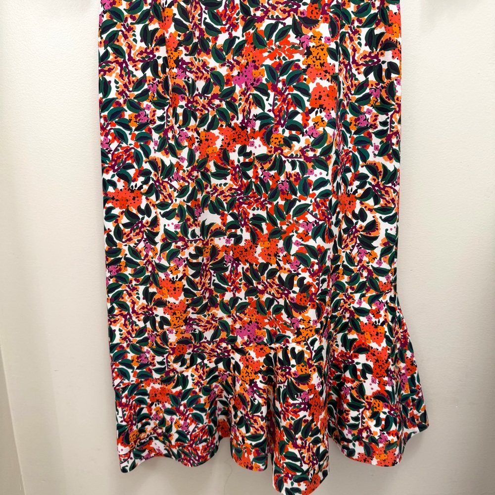 SALONI Grace Silk Midi Dress Off Shoulder Floral Multi Size 8 - Picture 5 of 12